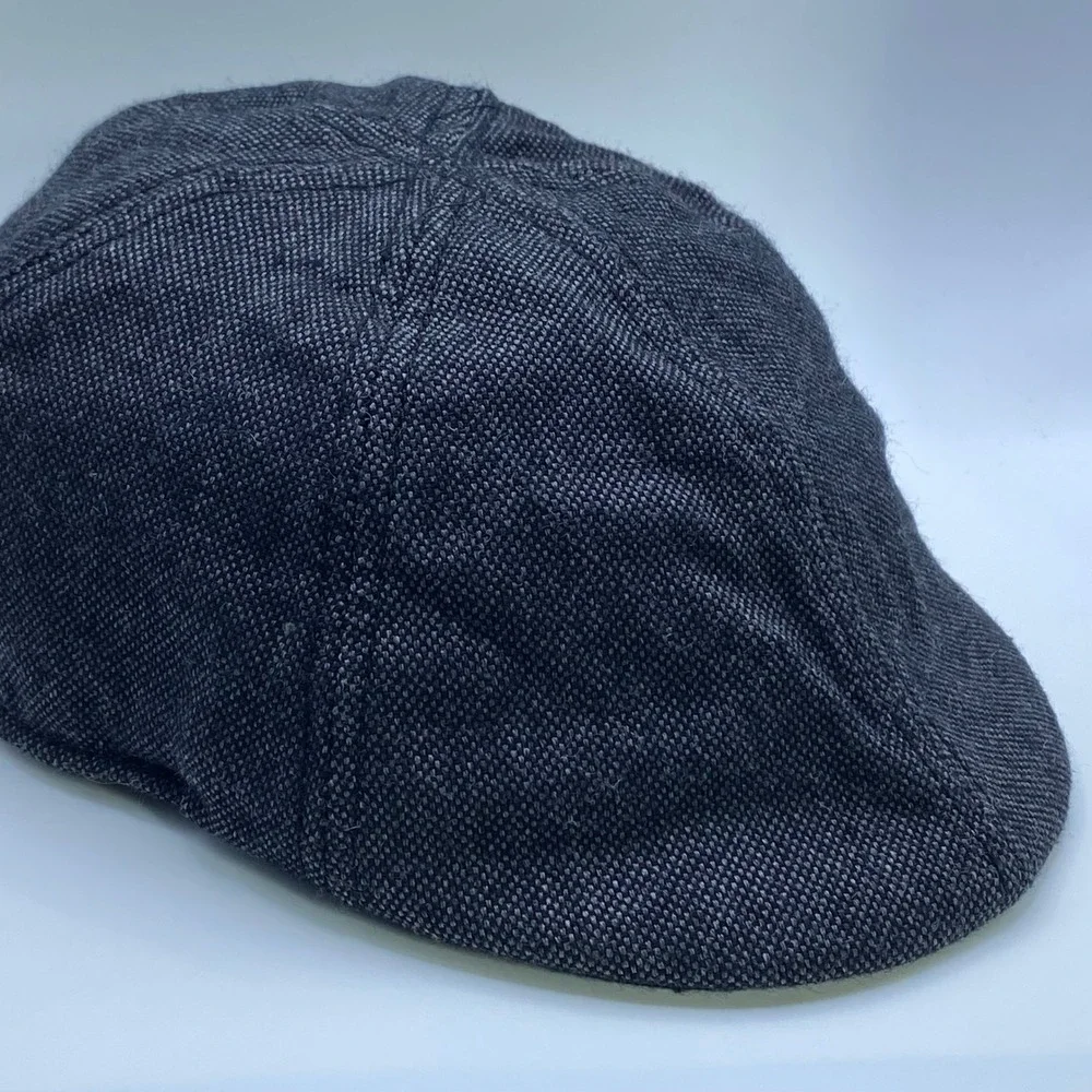 George Vintage Y2K Gray Newsboy Cap Ivy Driving Hat Flat Cap Wool Blend Grey